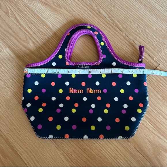Lands’ End Kids Polka Dot Nom Nom Lunch Bag - Picture 3 of 10